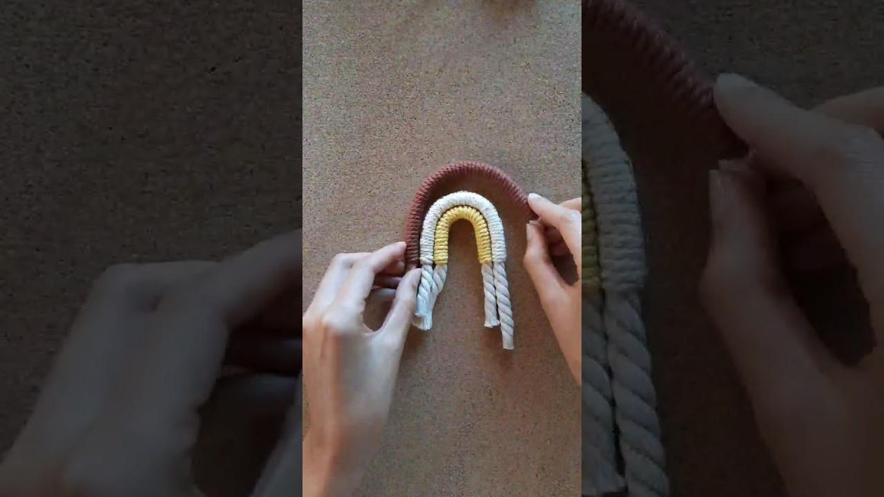 MACRAMÉ RAINBOW KEYCHAIN 🌈 #macrametutorial #diy #handmade #homemade #macrame #keychain #tutorial