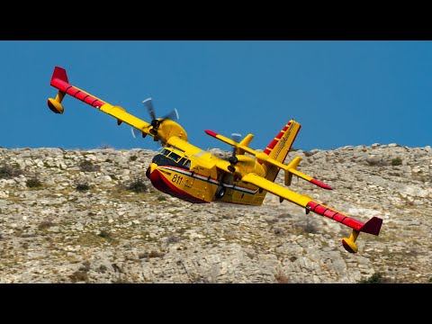 EPIC! Canadair CL-415 Water Bomber Close-up Action - Croatian Air Force
