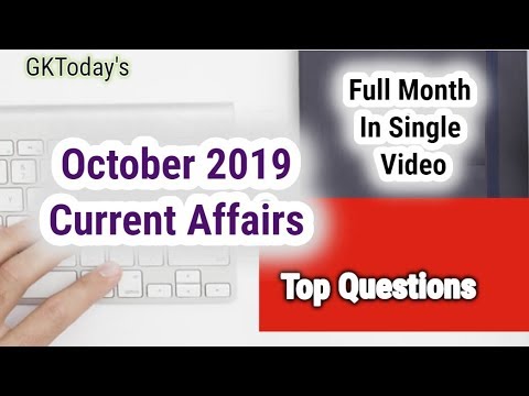 [Monthly Compilation] October 2019 Current Affairs in English