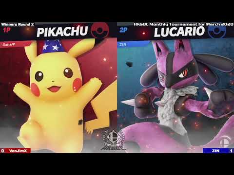 HKSBC Monthly Tournament for March 2020 - WR2 VenJimX (Pikachu) vs ZIN (Lucario) - SSBU