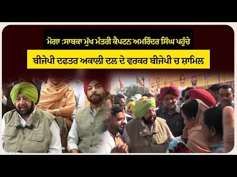 ਮੋਗਾ :ਸਾਬਕਾ ਮੁੱਖ ਮੰਤਰੀ ਕੈਪਟਨ ਅਮਰਿੰਦਰ ਸਿੰਘ ਪਹੁੰਚੇ ਬੀਜੇਪੀ ਦਫਤਰ ਅਕਾਲੀ ਦਲ ਦੇ ਵਰਕਰ ਬੀਜੇਪੀ ਚ ਸ਼ਾਮਿਲ