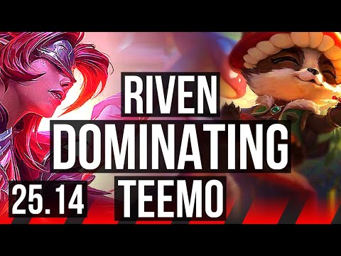 RIVEN vs TEEMO (TOP) | 14/4/8, Dominating | KR Master | 25.14