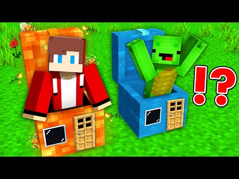 JayJay & Mikey - Maizen - What Secret House inside WATER or LAVA Chest Better in Minecraft Mikey and JJ challenge - Maizen