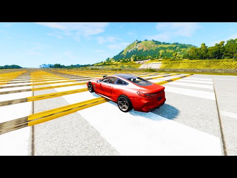 100+ Consecutive Speed Bumps High Speed Testing - BeamNG Drive
