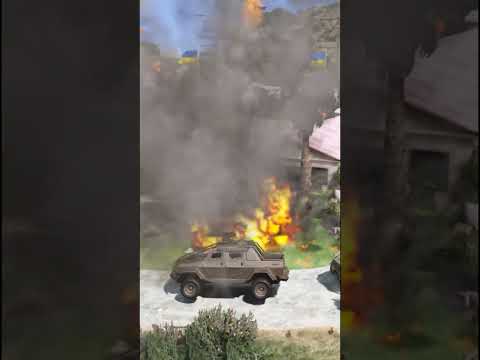 Ukrainian War Vehicles at President House Destroyed by Russian Jets #shorts #war