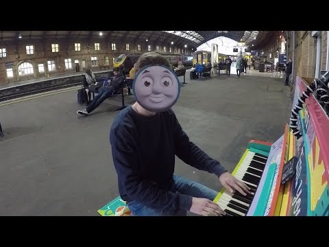 Playing Thomas the Tank Engine theme in a Train Station