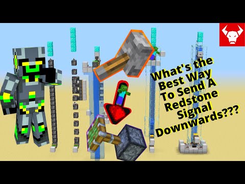 5 Funny and efficient ways to send redstone signals downwards! - Redstone Academy #8