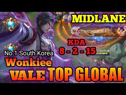Best Combo Vale Top Global by Wonkiee Gameplay [ MidLane ] - MLBB