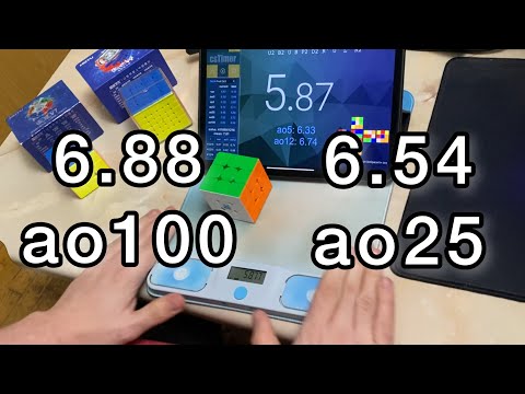 3x3 ao100 6.88 PB / ao25 6.54 PB / MoYu Weilong V10 UV