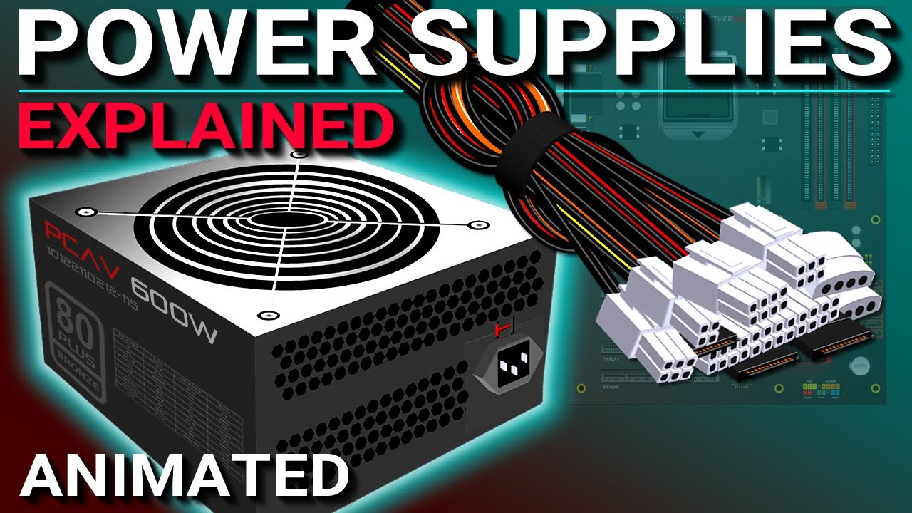 What are the main connectors and voltages on a computer power supply