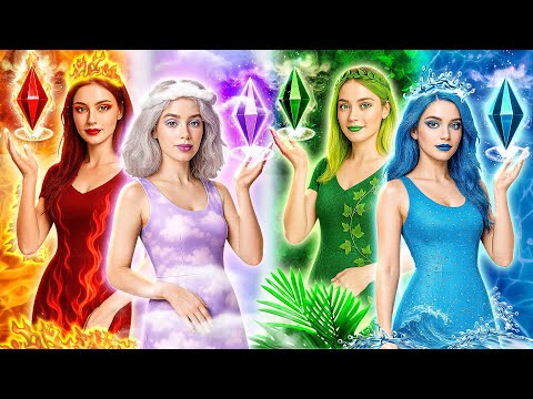 🌍 We Adopted Four Elemental Girls! Fire, Water, Air, and Earth Unite!