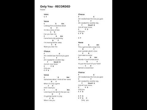 Only You - Yazoo