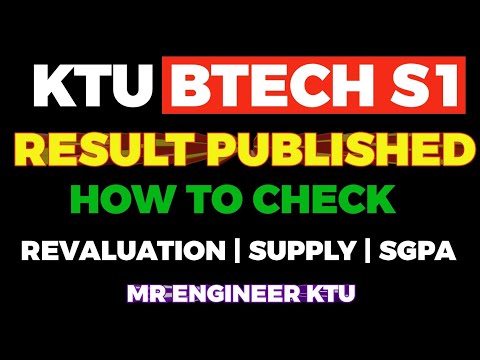 KTU BTECH S1 RESULT PUBLISHED| MR ENGINEER KTU