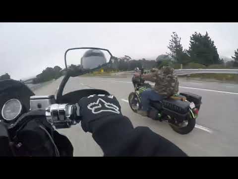 Harley Davidson Dynas rolling to bike night in San Francisco California