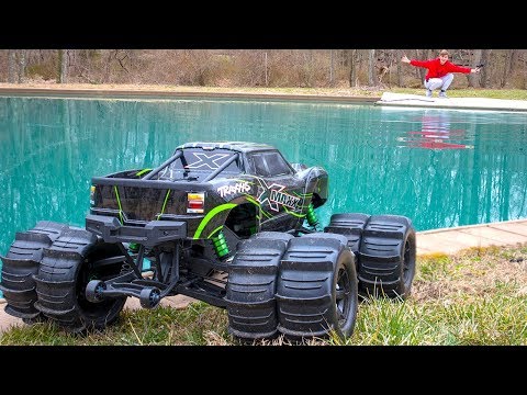 WILL IT DRIVE ON WATER!! (MONSTER TRUCK XMAXX MOD) Video