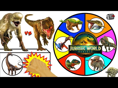 JURASSIC WORLD REBIRTH Spinning Wheel Slime Game w/ New Movie Dinosaur Toys & Figures 🦖