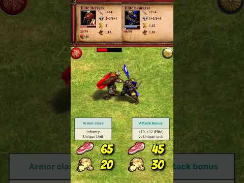 Elite Berserk vs Elite Samurai | Vikings vs Japanese | The Three Kingdoms | AoE2 #Shorts