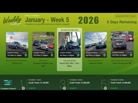 GT7|Weekly Challenges|January - Week 5|Cars & Setups(1.67)