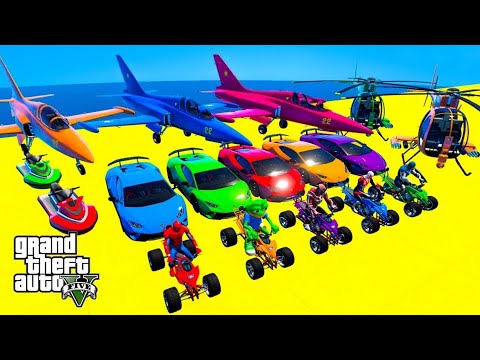 SPIDERMAN CARS MARIO Ramp JUMP Challenge ! SUPERHERO HULK IronMan Trevor and Friends Stunt