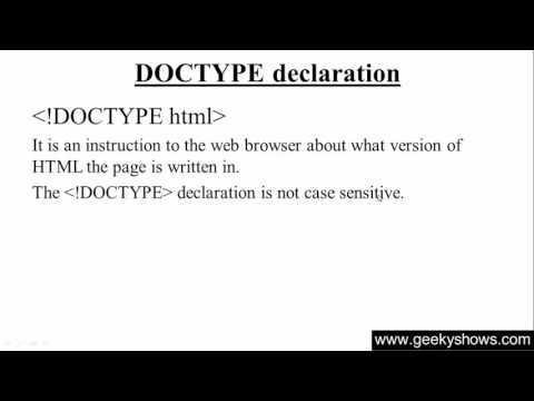 13 HTML 5 Doctype Declaration Hindi
