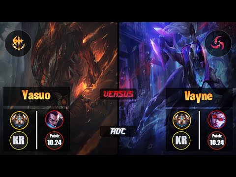 Challenger YASUO [Conqueror] (ADC) VS  VAYNE - Challenger KR Patch 10.24