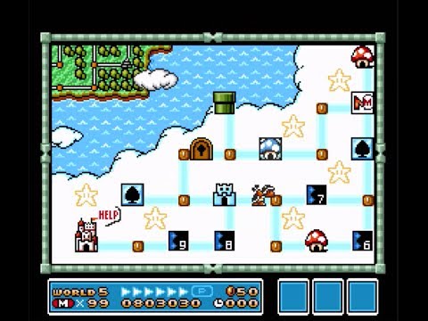Super Mario Bros. 3 (SNES) 100% runthrough - World 5