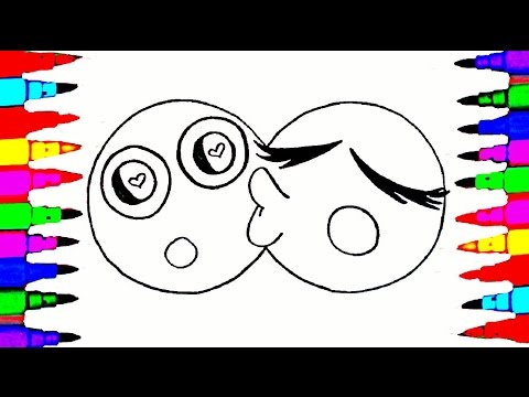 How To Draw and Color Emoticon l Emoji Emoticons Coloring Pages Videos For Kids l Learn Colors