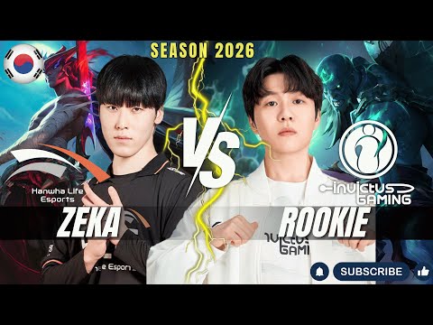 HLE Zeka vs IG Rookie - Zeka YONE vs Rookie RYZE Mid - Patch 26.1 KR Ranked | lolrec