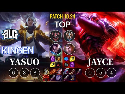 BLG Kingen Yasuo vs Jayce Top - KR Patch 10.24