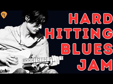 🎸 HARD HITTING BLUES Jam Track in D Minor | Guitar Backing Track (60 BPM)