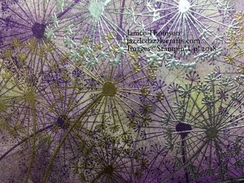 Dandelion Wishes with sponging and heat embossing