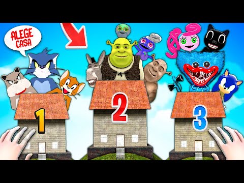 CHOOSE THE RIGHT HOUSE! SHREK + HUGGY + GRANDPA + GRANDMA + CARTOON CAT at 3 AM!