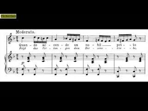 Quandi accende, Lesson 10.1 (Nicola Vaccai) score animation, Soprano/Tenor, Karaoke
