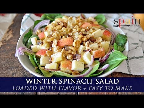 Winter Spinach Salad with Apples and Manchego Cheese