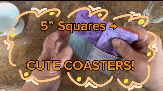 Easy Fabric Drink Coasters from 5” Squares | Use Your Scrap Fabric & Charm Packs!