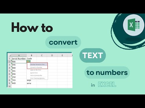 How to Convert Numbers stored as text to Numbers in Excel