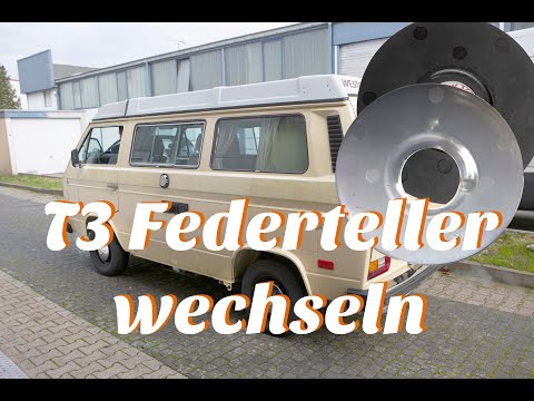 VW Bus T3 wechseln der Federteller an der Hinterachse.