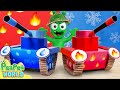 Water Vs Fire Elements Tank Toy Battle Funny Cartoon For Kids Pea Pea World Channel