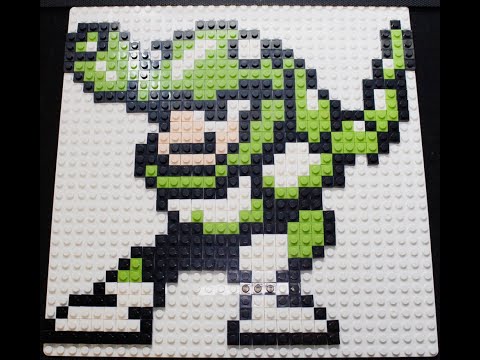 Pixel Art with Building Bricks Timelapse | Megaman 3 - Snakeman