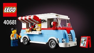 YouTube thumbnail: LEGO® Icons Retro Food Truck (40681)[310 pcs] Step-by-Step Building Instructions @TopBrickBuilder