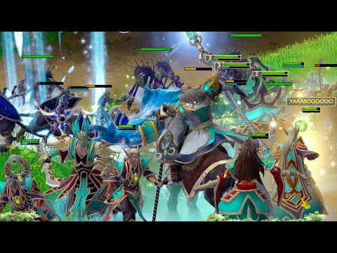 Warcraft 3 Reforged Gameplay - 2v2 RT Night Elf Huntress Fake Out Meta Human Carry Early Harass 魔兽争霸