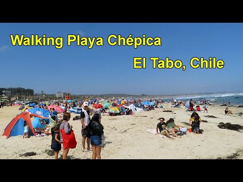 Walking Chepica Beach - Playa Chépica, El Tabo, Chile - #walkingtour #walkingbeach #beachwalk