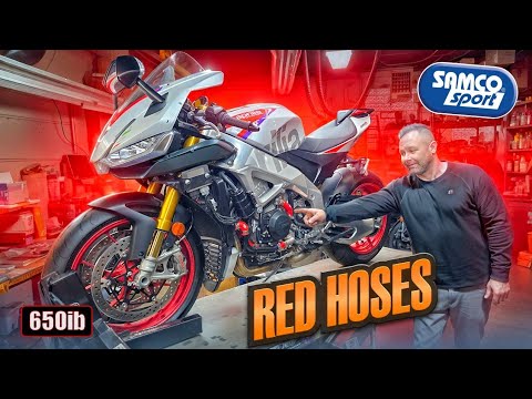 Aprilia RSV4 Factory GETS Samco Red Hoses & Radiator Protection!
