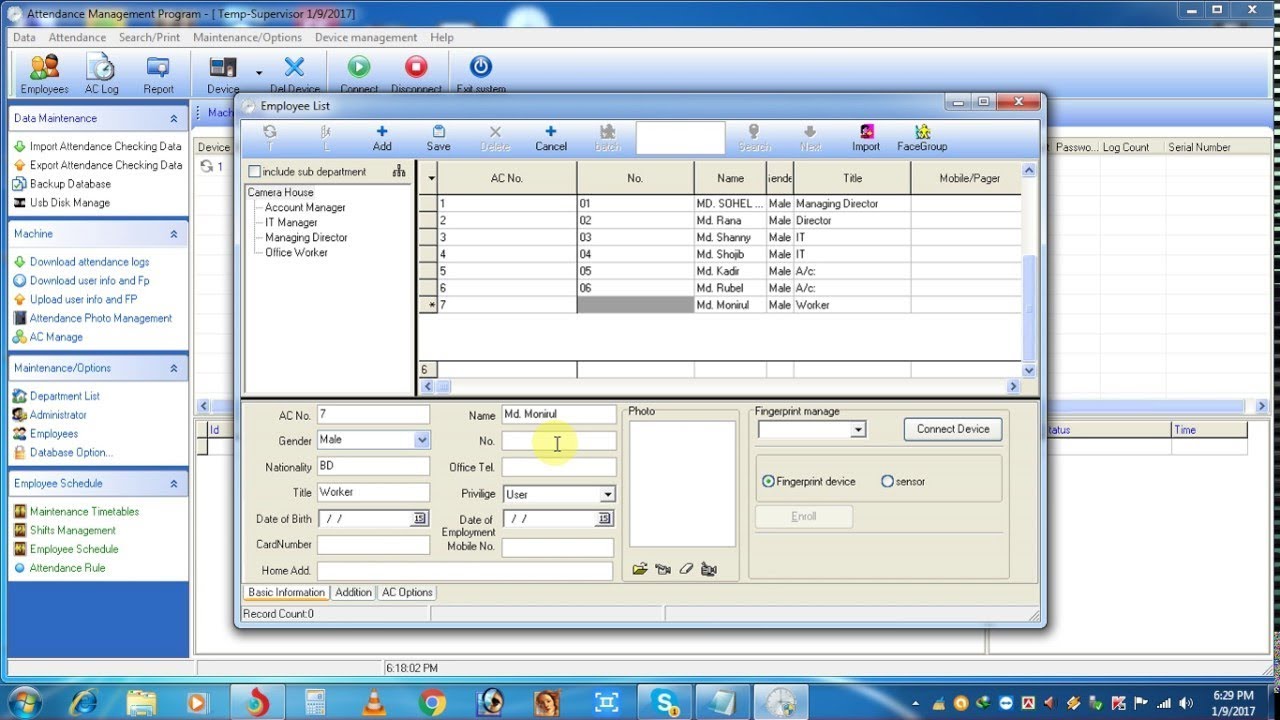 Zkteco Time Attendance Software Setup and Configuration Full