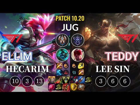 T1 Ellim Hecarim vs T1 Teddy Lee Sin Jungle - KR Patch 10.20