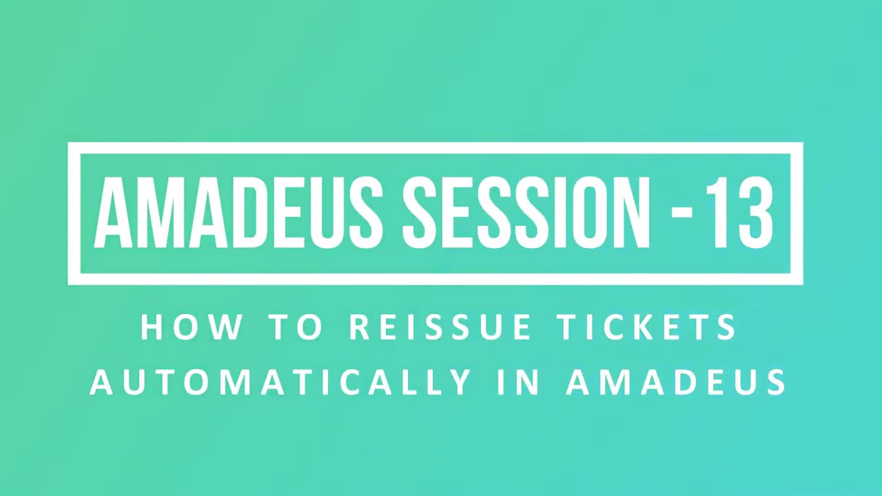 How to Reissue tickets automatically in Amadeus | Amadeus session | Gaurav Gera