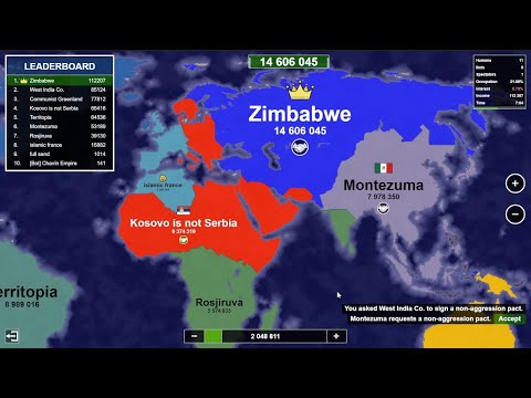 I Conquered EVERY NATION In This Battle Royale Free For All! Territory Games io - Territorial IO