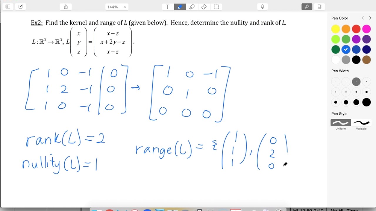 1.6 Ex2 Finding kernel and range