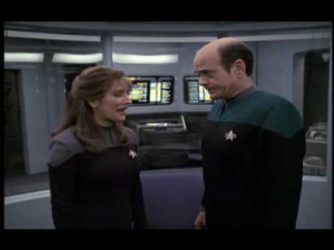 Deanna Troi in Voyager - "Life Line" on the Voyager set