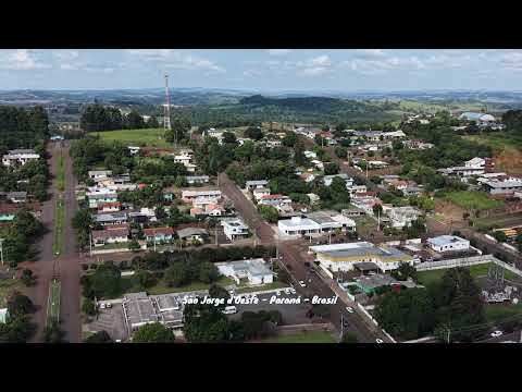 Visão aérea da região central de São Jorge d'Oeste, no Paraná. Região sul do Brasil. DJI mini 5 pro